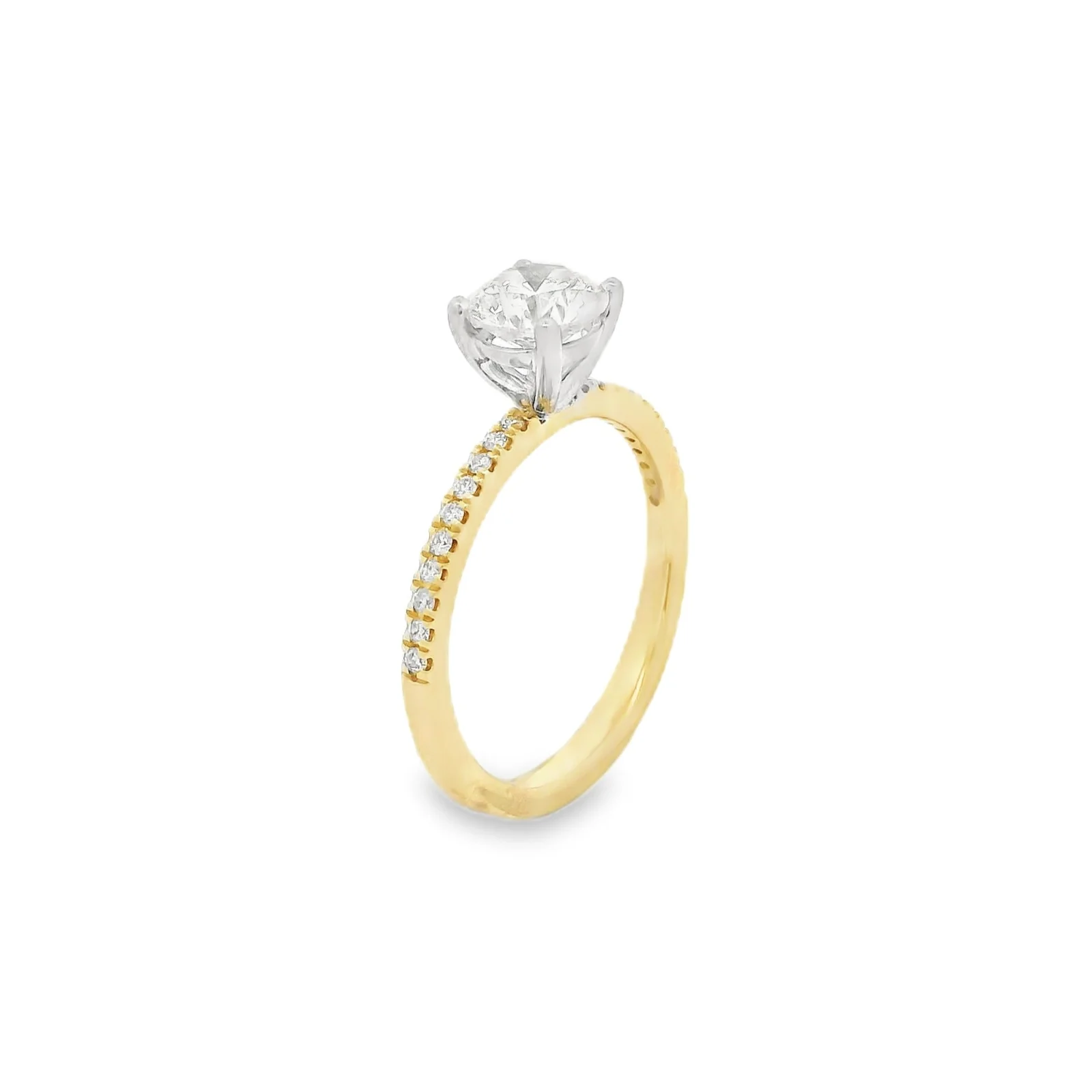 1/2 Way Shared Prong Diamond Engagement Ring - Image 2