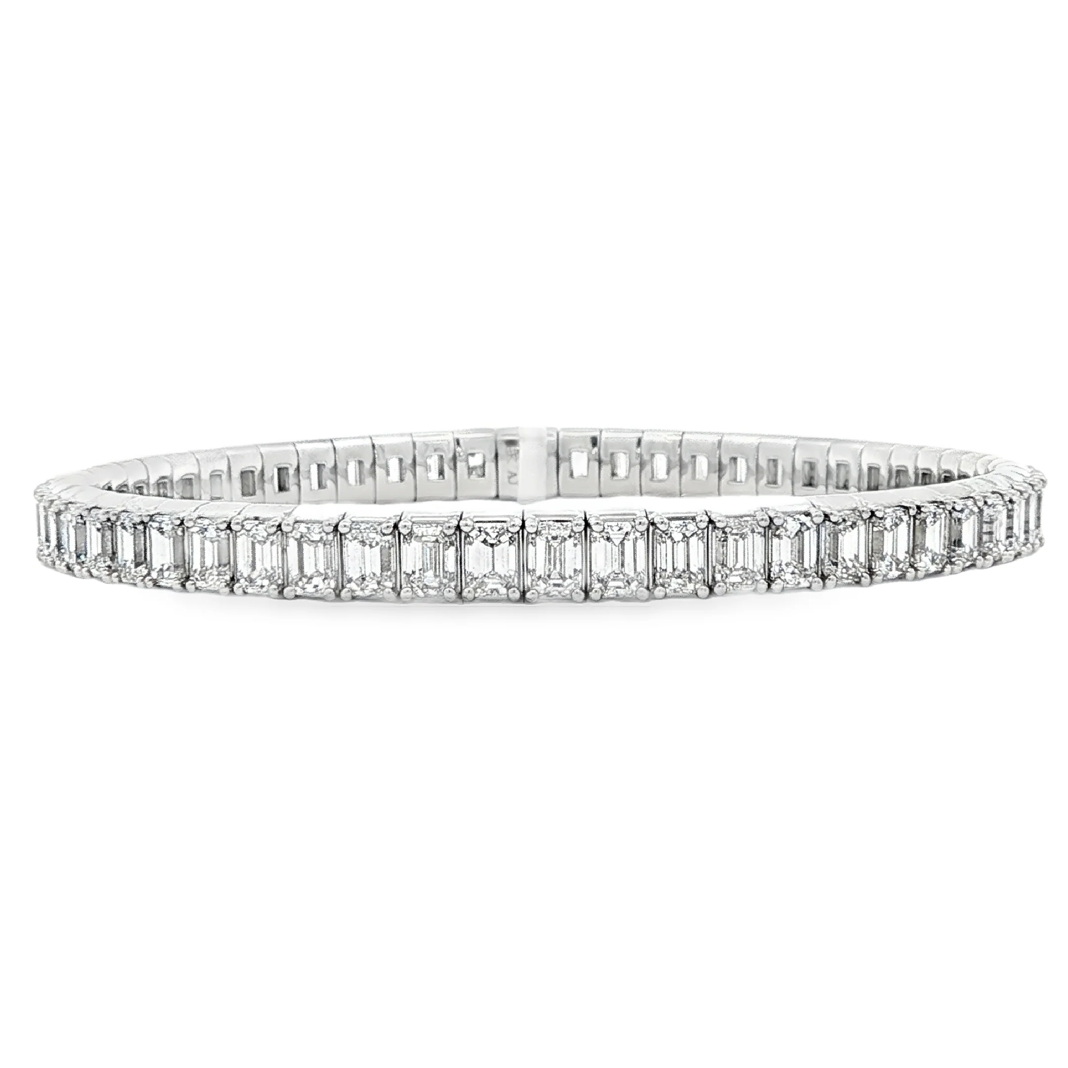 10.93CTW  Emerald Cut Diamond Flex Bracelet