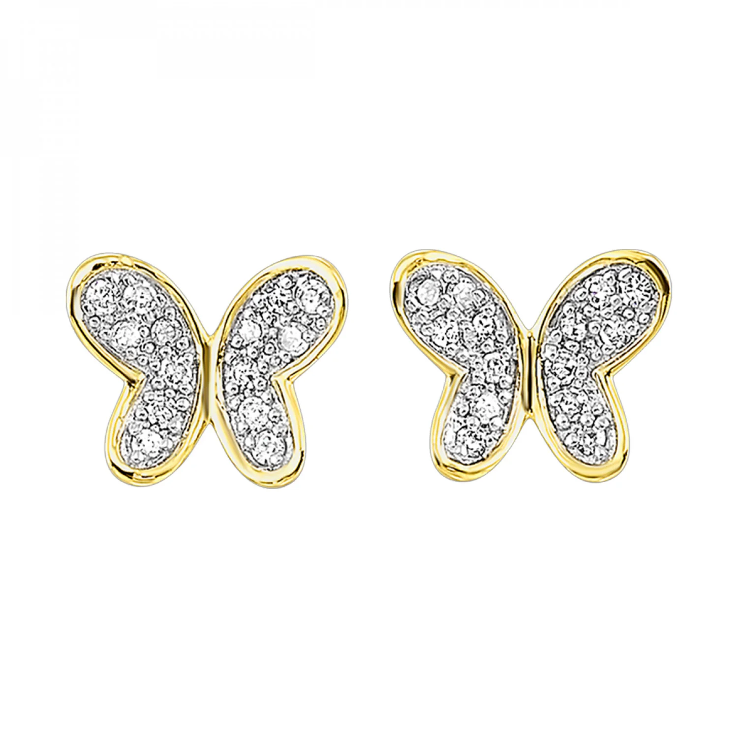 10K Gold Butterfly Diamond Stud Earring (0.08 CTW)