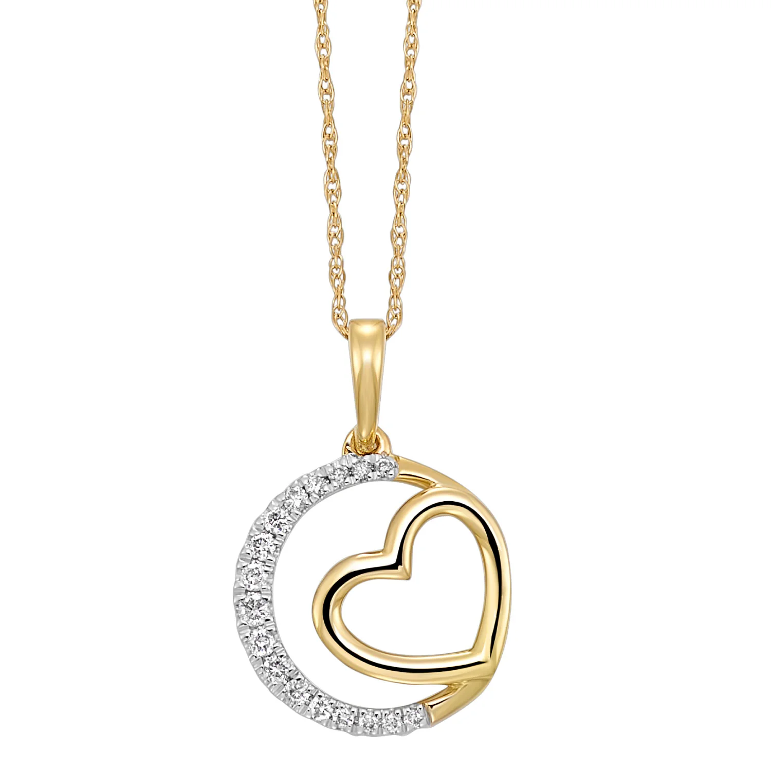 10K Gold Diamond Pendant 0.08CTW