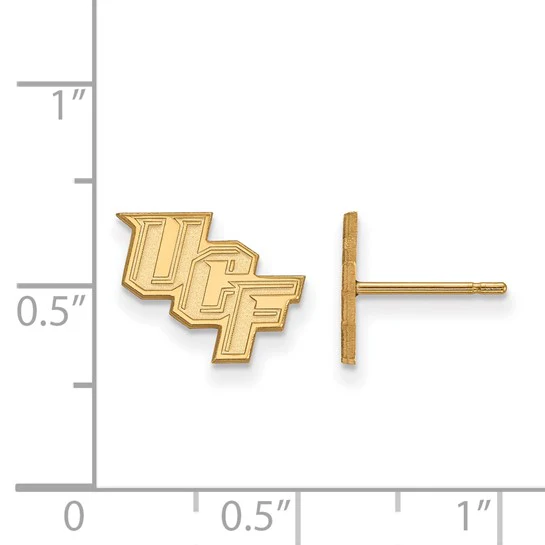 10k Gold LogoArt University of Central Florida U-C-F Extra Small Post Earrings - Image 2
