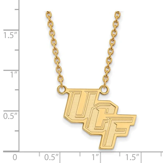 10k Gold LogoArt University of Central Florida U-C-F Large Pendant 18 inch Necklace - Image 2