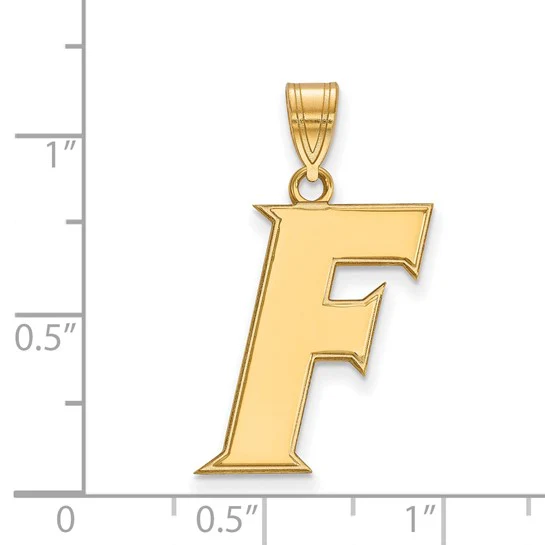 10k Gold LogoArt University of Florida Letter F Large Pendant - Image 2