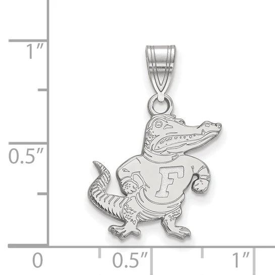 10k White Gold LogoArt University of Florida Gator Medium Pendant - Image 2