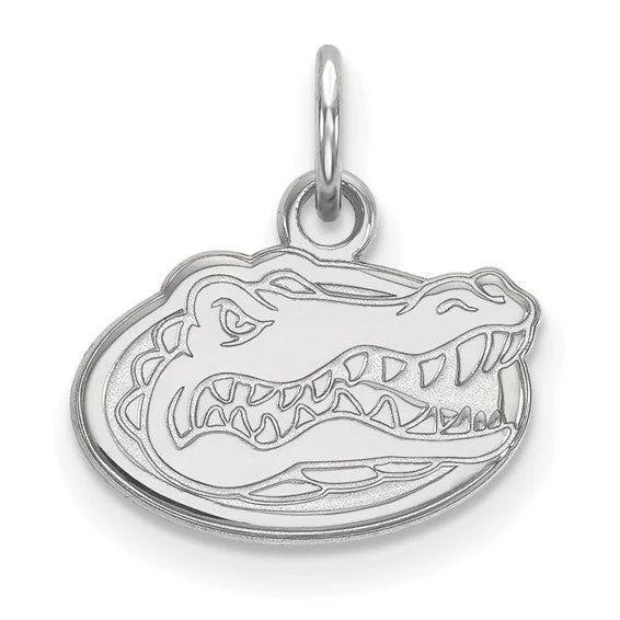 10k White Gold LogoArt University of Florida Gator Medium Pendant