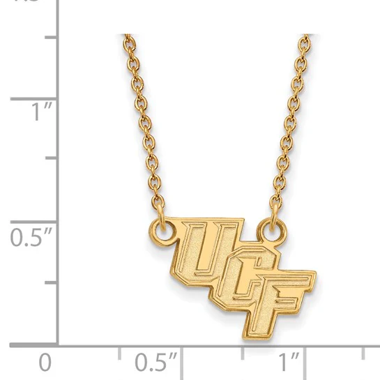 10k Yellow Gold LogoArt University of Central Florida U-C-F Small Pendant 18 inch Necklace - Image 2