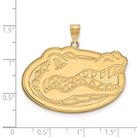 10k Yellow Gold LogoArt University of Florida Gator Extra Large Pendant - Image 2