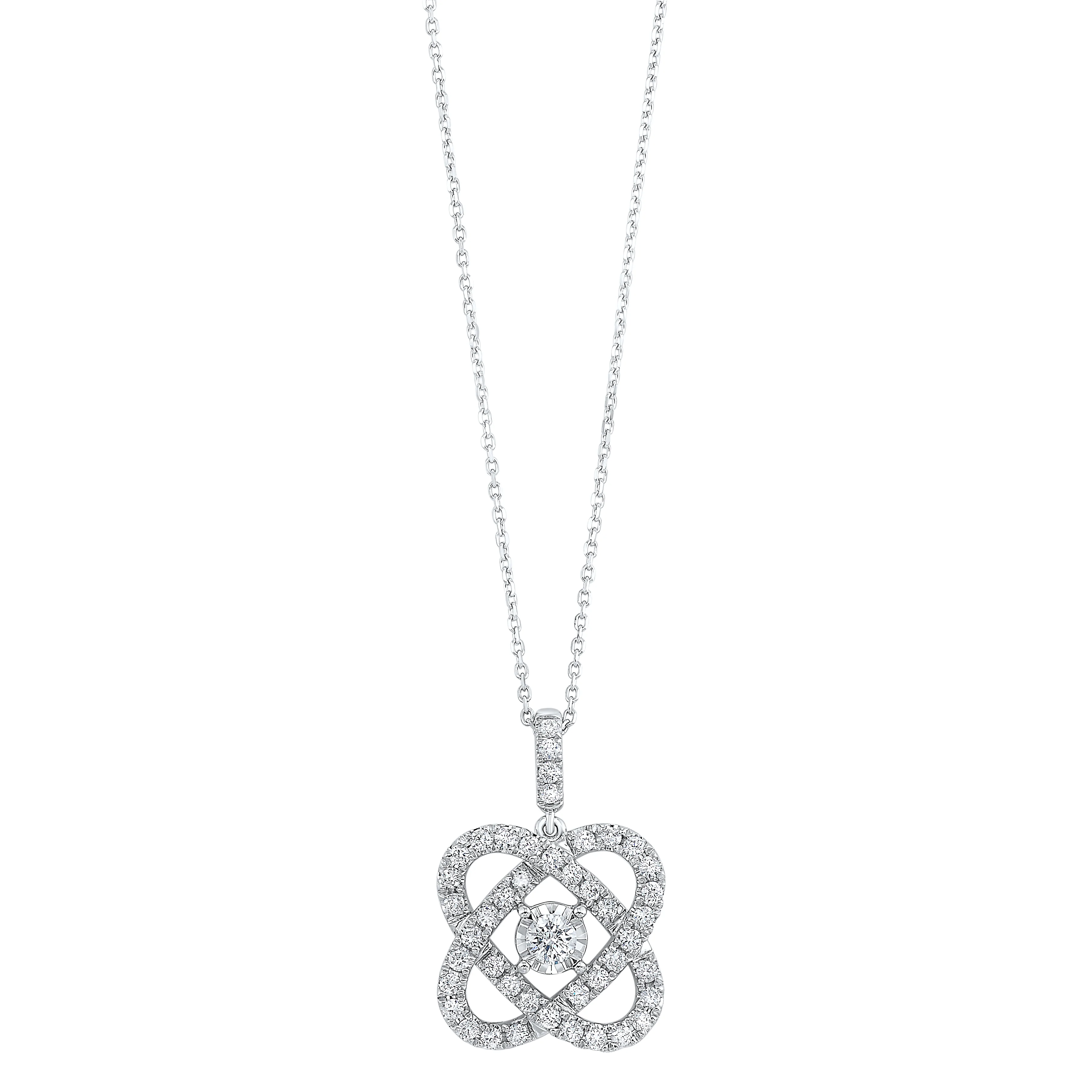 14K White Gold Love's Crossing Diamond Pendant (0.25 ctw)