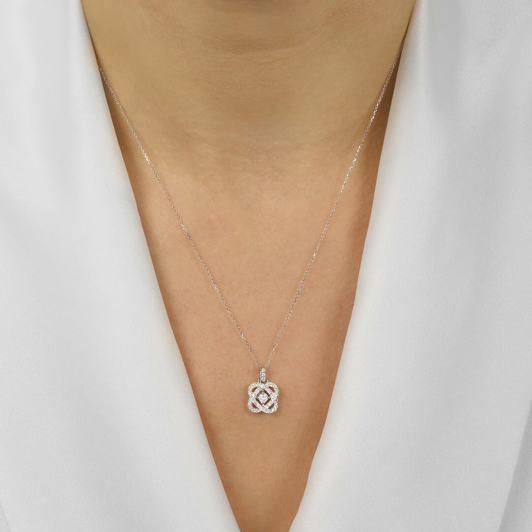 14K White Gold Love's Crossing Diamond Pendant (0.25 ctw) - Image 2