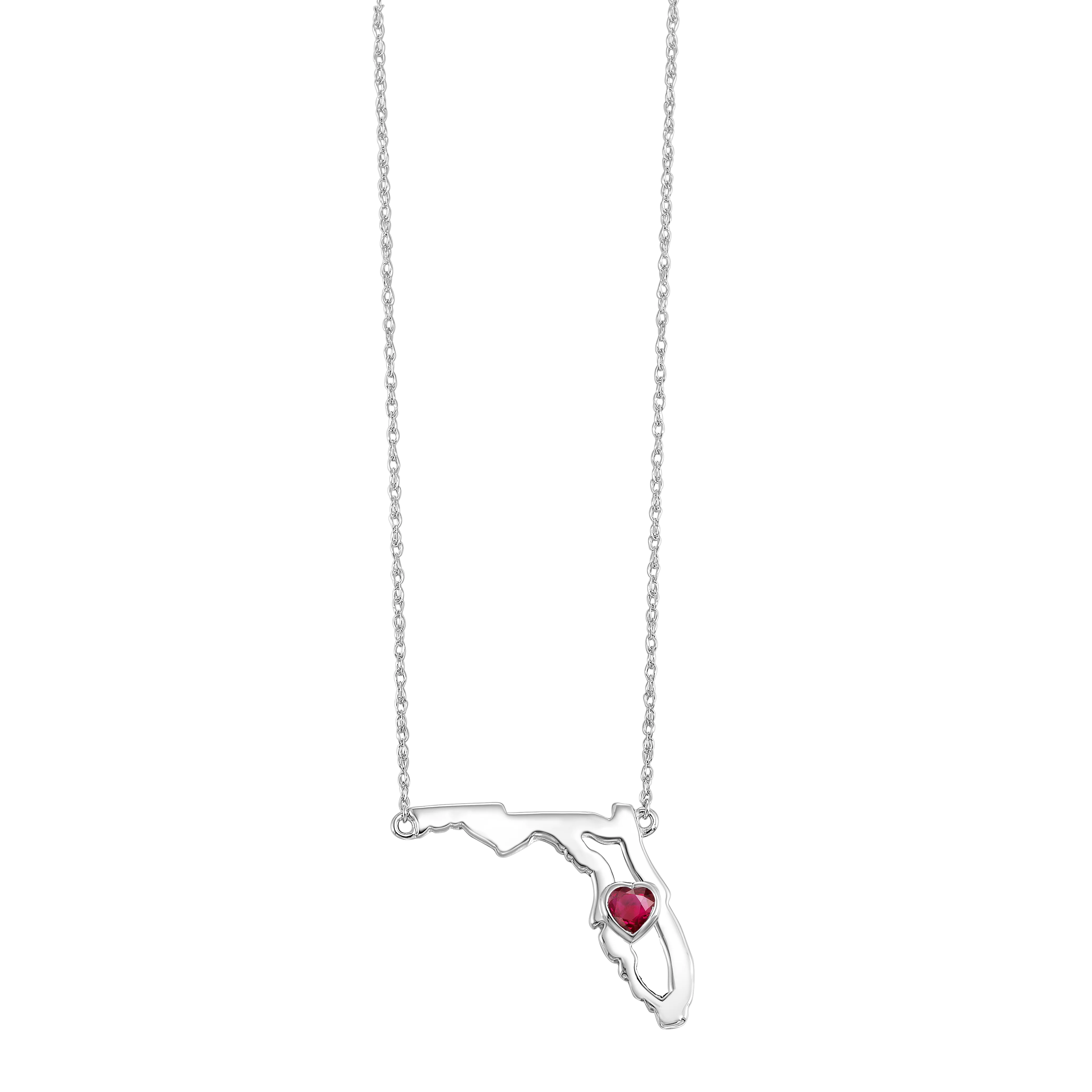 14K Garnet Heart in Florida Necklace - Image 2