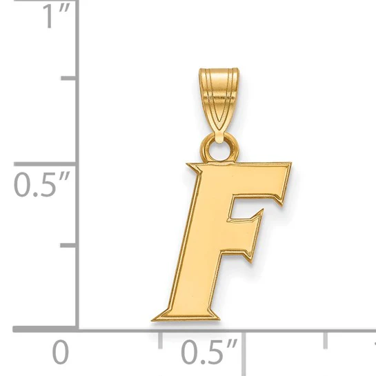 14k Yellow Gold LogoArt University of Florida Letter F Small Pendant - Image 2