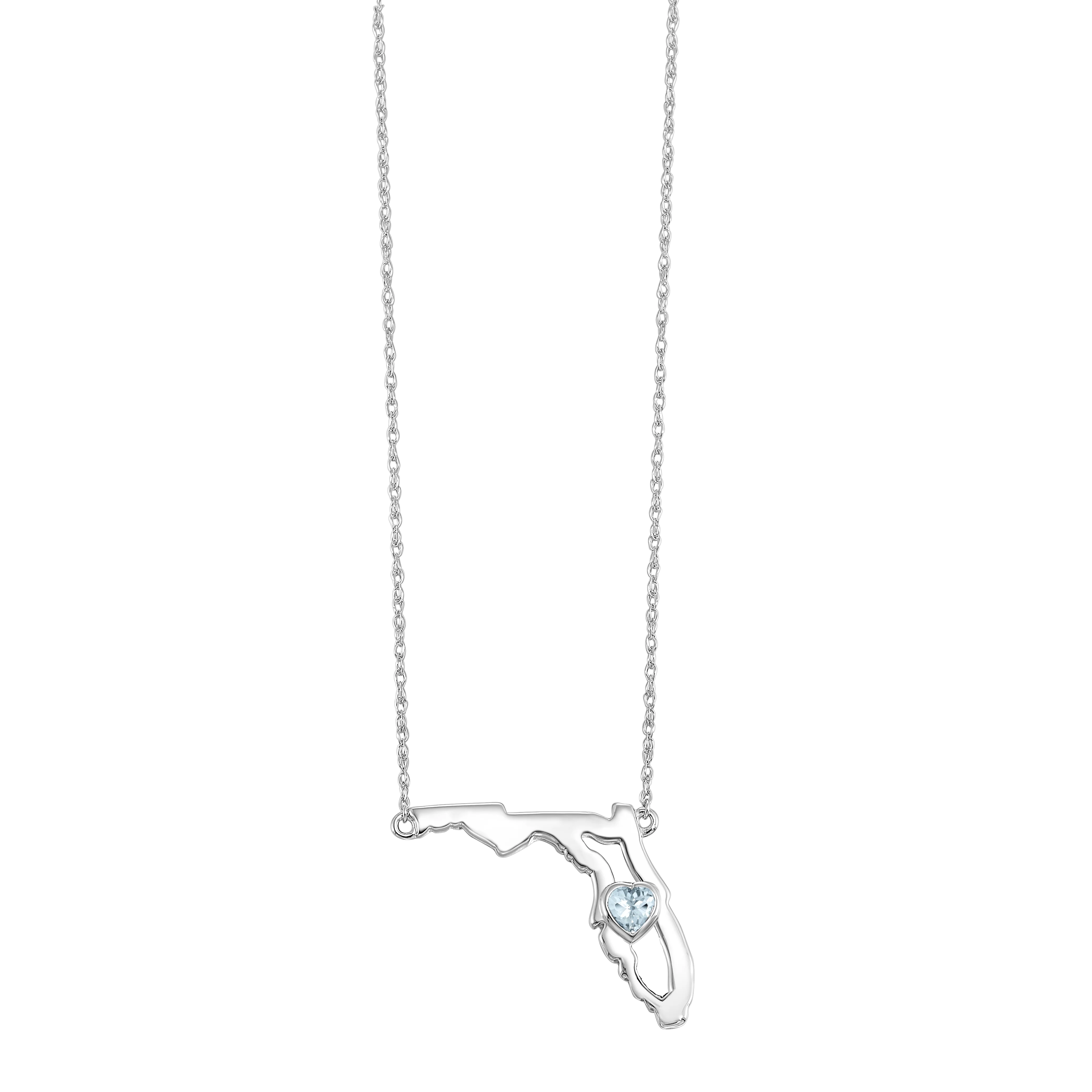 14K Aquamarine Heart in Florida Necklace - Image 2