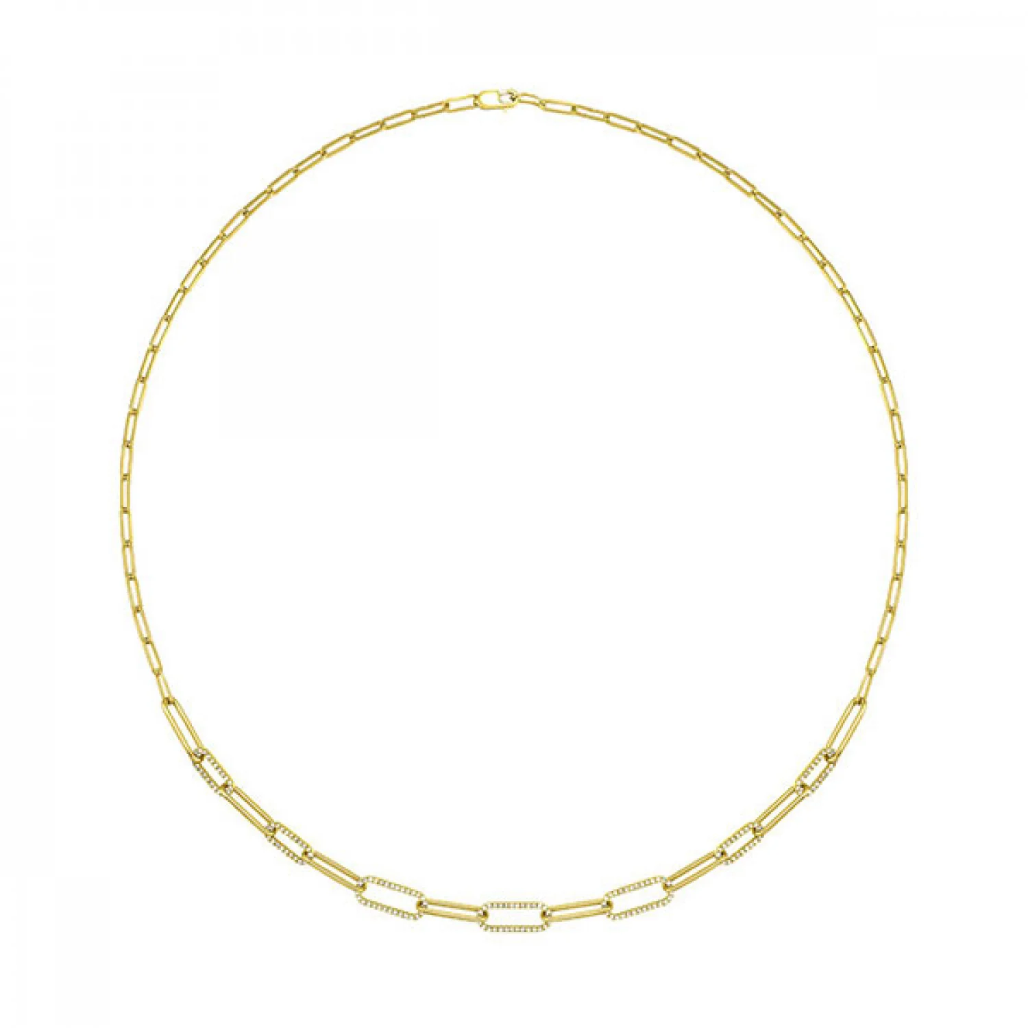 14K Paperclip Gold and Diamond Necklace (0.50CTW)
