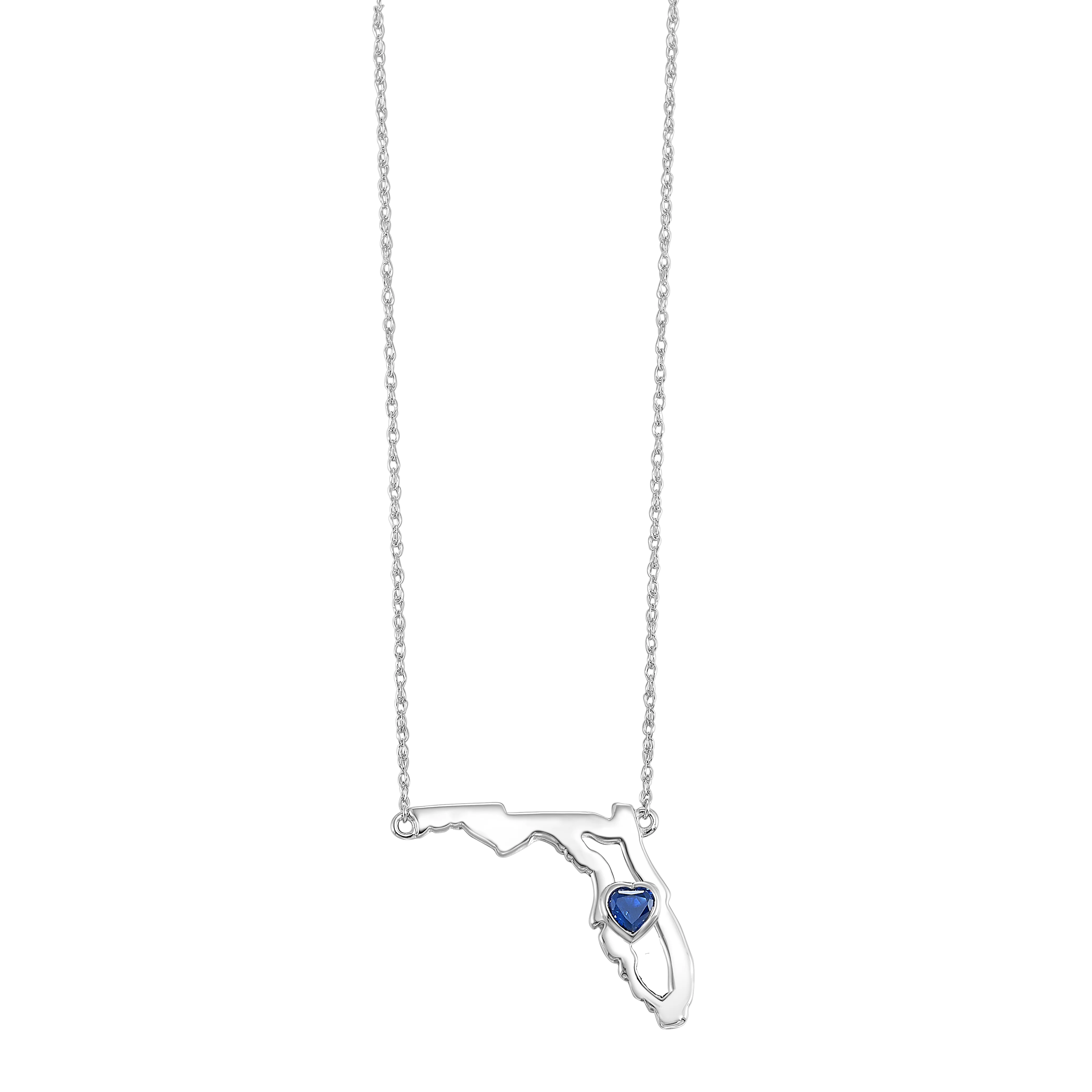 14K Sapphire Heart in Florida Necklace - Image 2