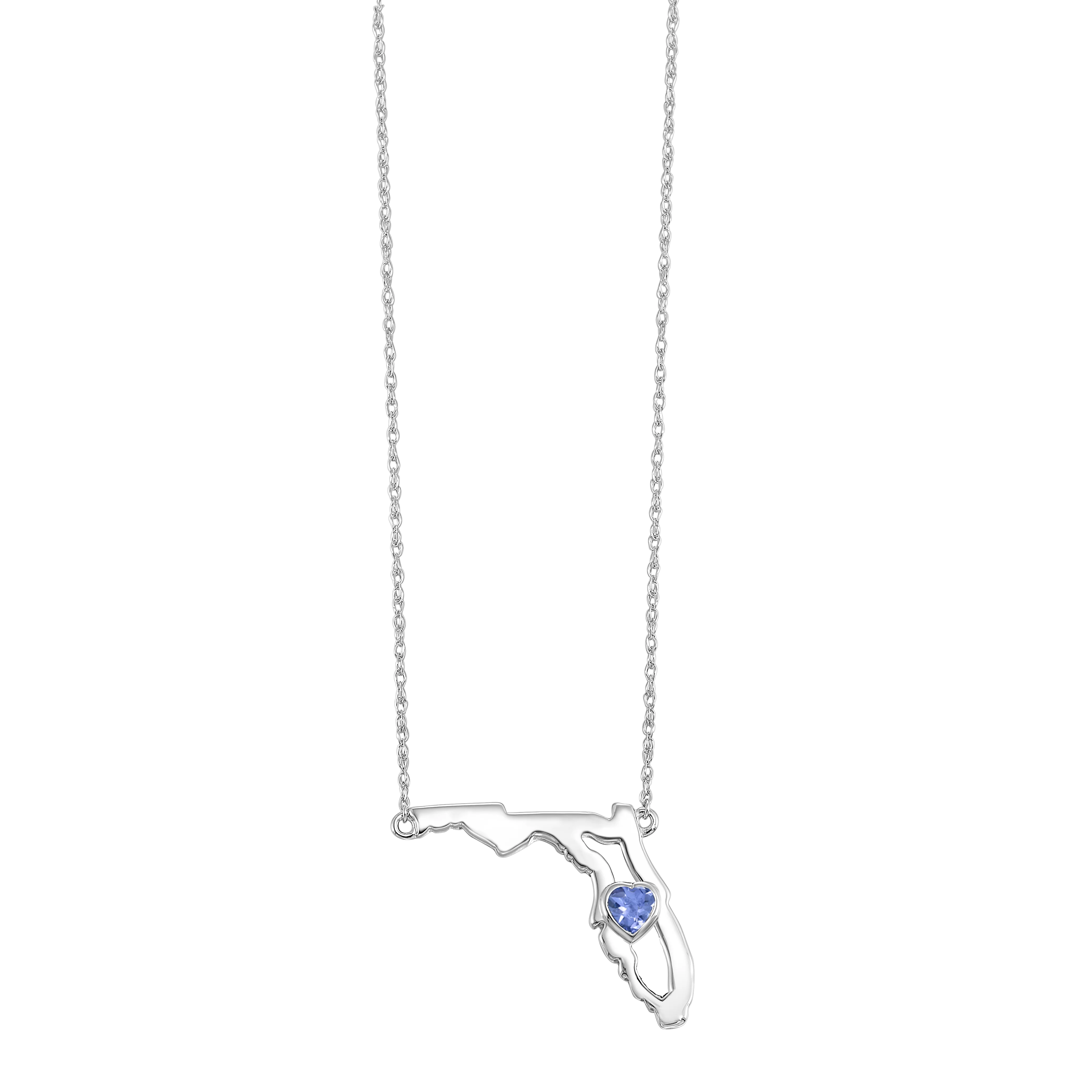 14K Synthetic Alexandrite Heart in Florida Necklace - Image 2