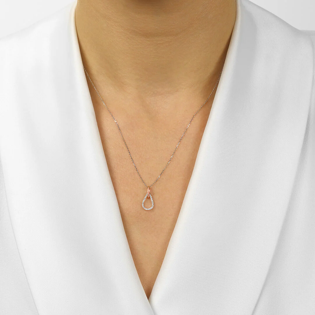 14K Two Tone Diamond Pendant (.04 CTW) - Image 2