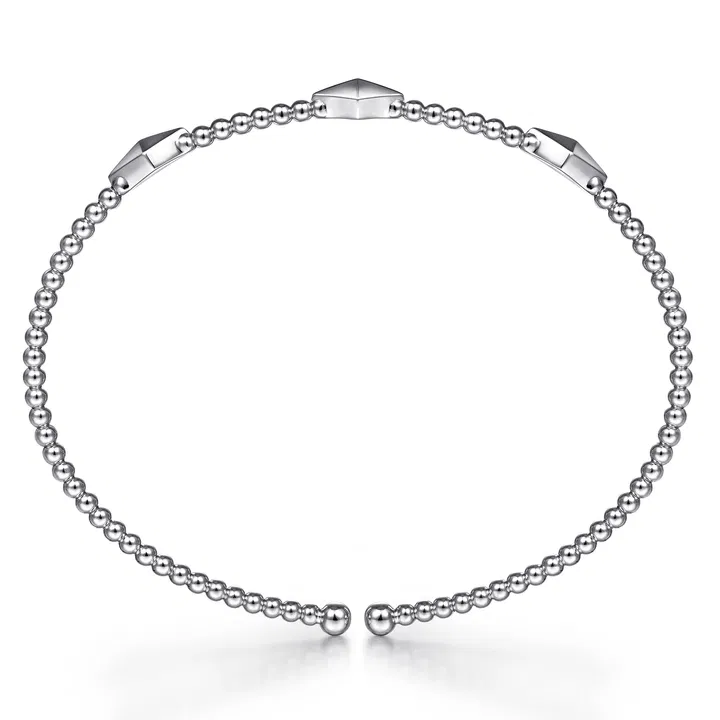 Gabriel & Co. 14K White Gold Bujukan Pyramid Stations Bangle - Image 3