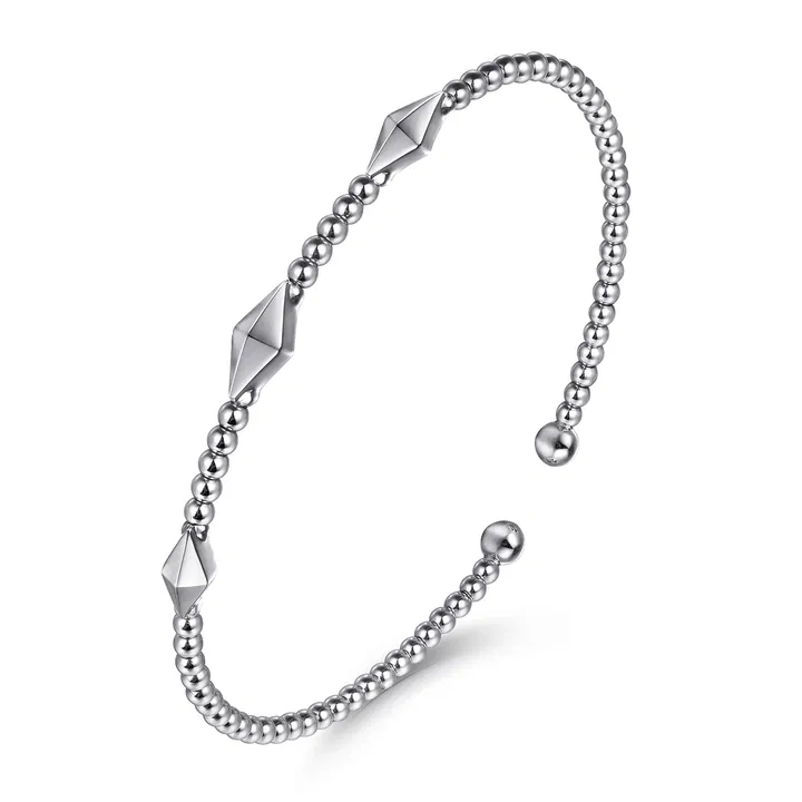 Gabriel & Co. 14K White Gold Bujukan Pyramid Stations Bangle - Image 4