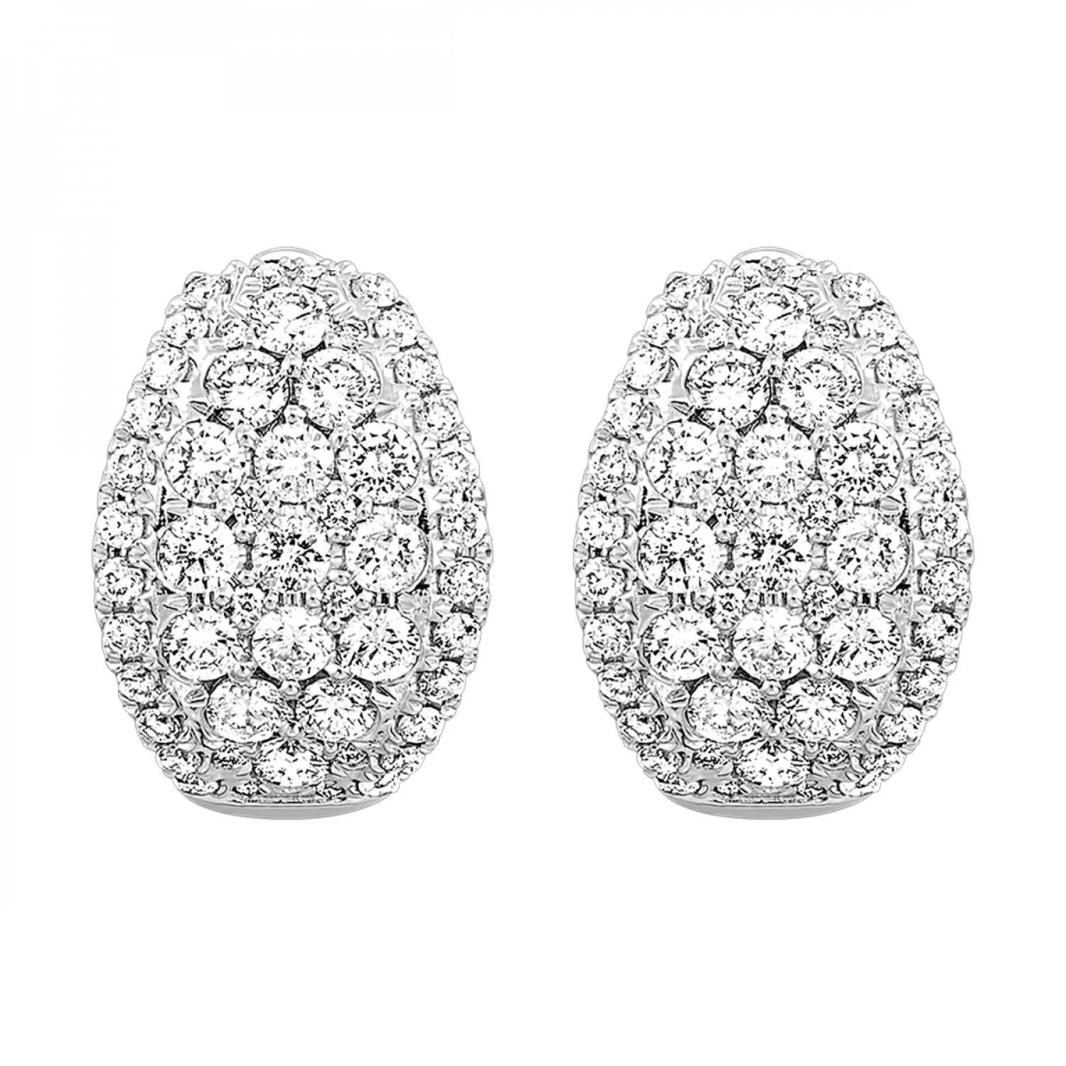 14K White Gold Diamond Cluster Earrings (1.63CTW)
