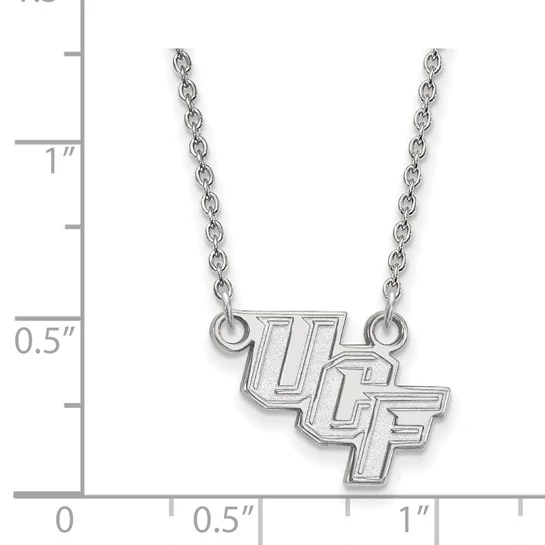 14k White Gold LogoArt University of Central Florida U-C-F Small Pendant 18 inch Necklace - Image 2