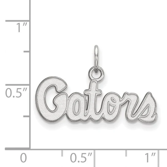 14k White Gold LogoArt University of Florida Gators Script Extra Small Pendant - Image 2