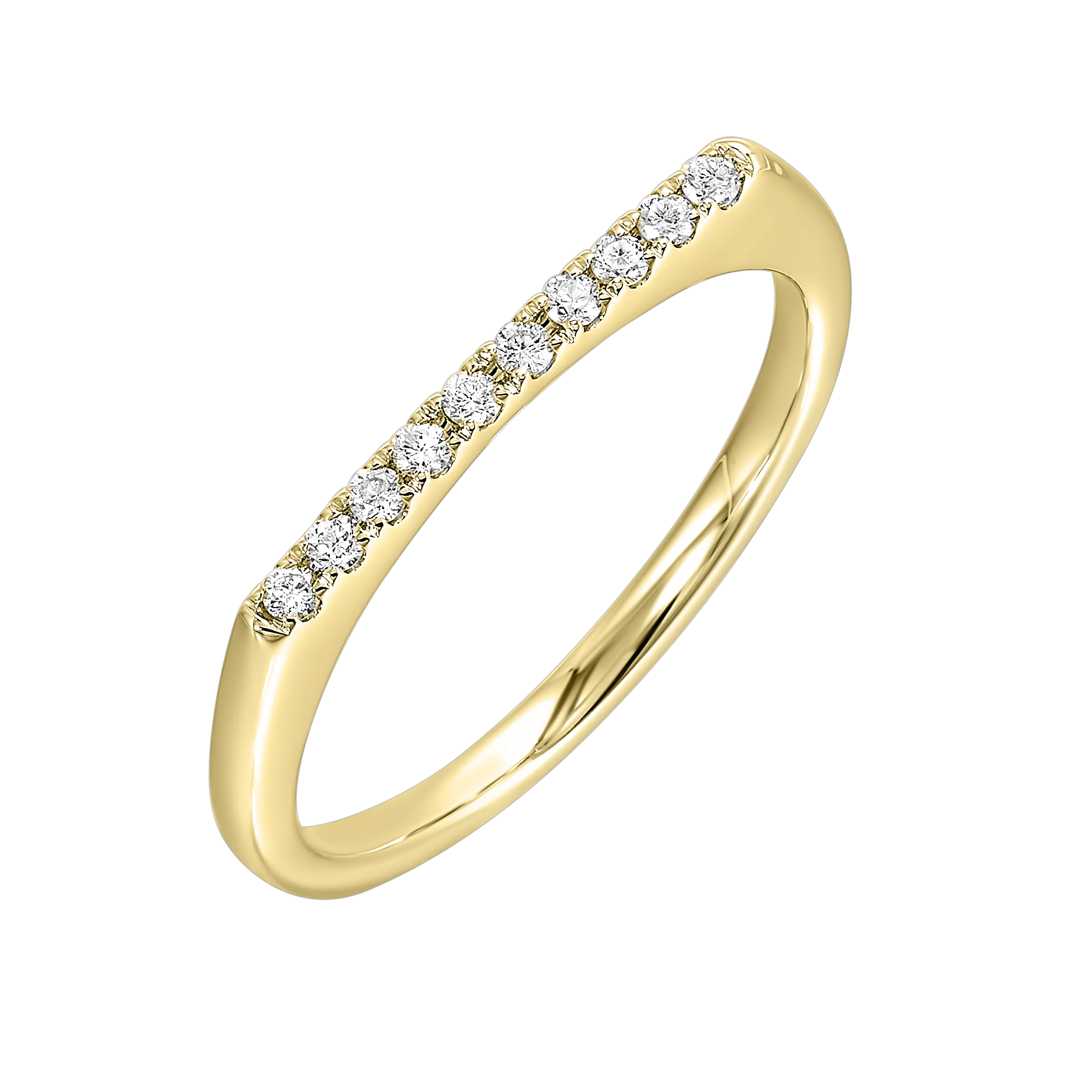 14K White or Yellow Gold Diamond Euro Stackable Fashion Ring (0.10CTW) - Image 2