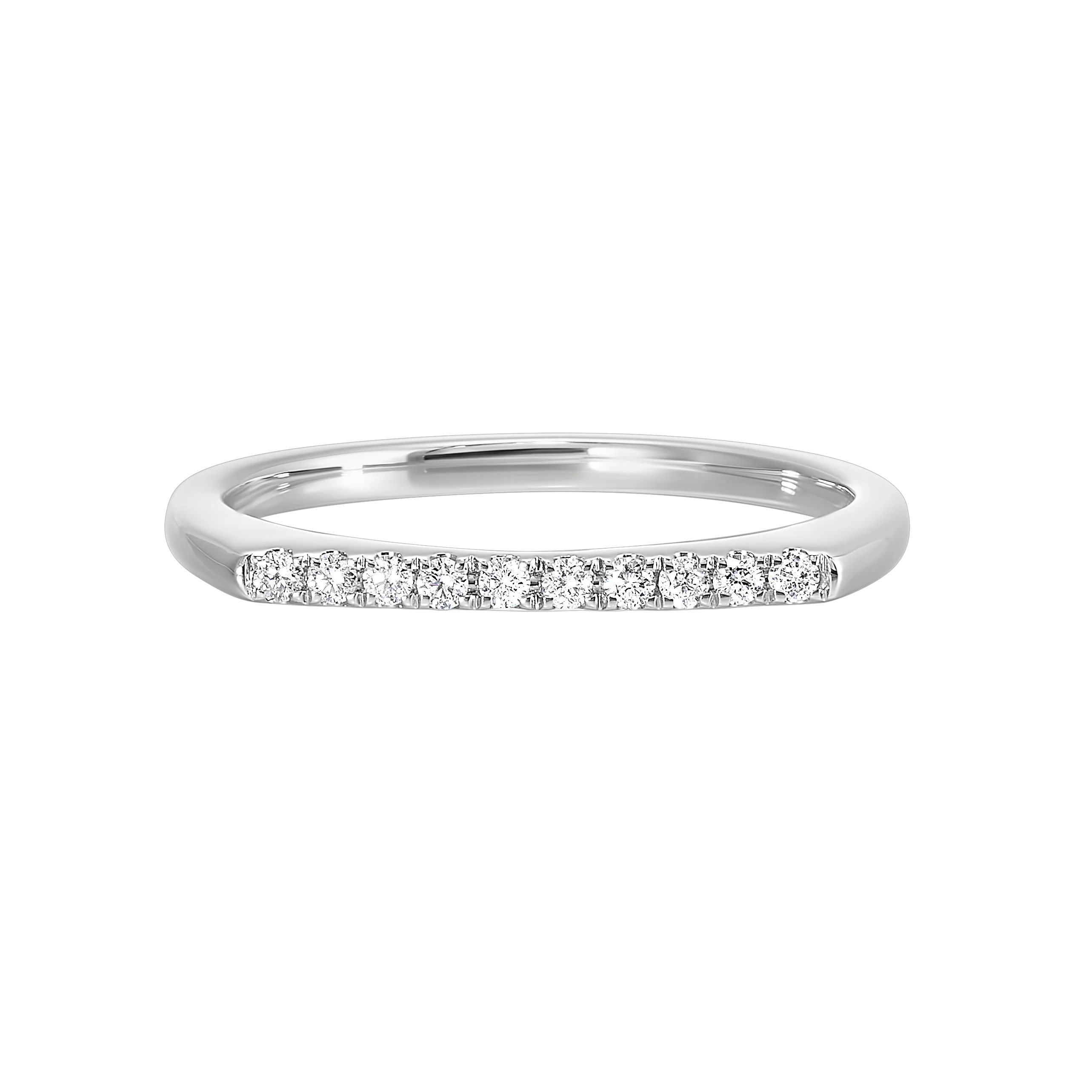 14K White or Yellow Gold Diamond Euro Stackable Fashion Ring (0.10CTW) - Image 3