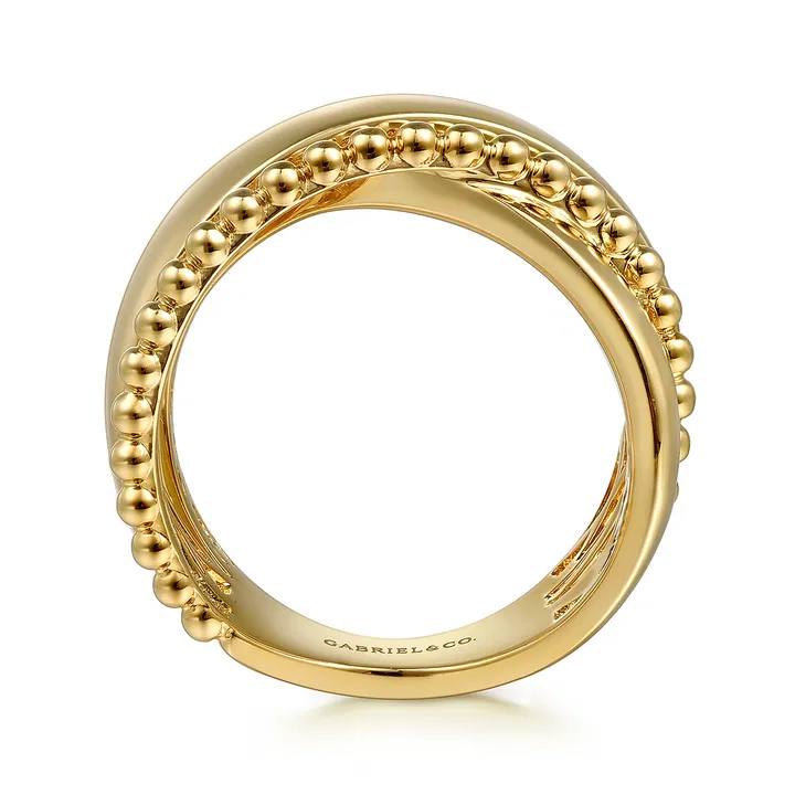 Gabriel & Co. 14K Yellow Gold Bujukan Criss Cross Ring - Image 4