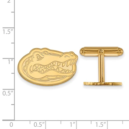 14k Yellow Gold LogoArt University of Florida Gator Cuff Links - Image 2