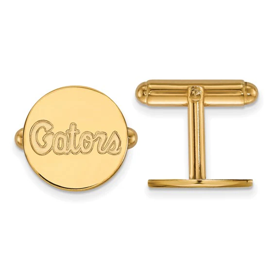 14k Yellow Gold LogoArt University of Florida Gators Script Cuff Links