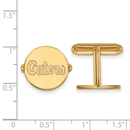 14k Yellow Gold LogoArt University of Florida Gators Script Cuff Links - Image 2