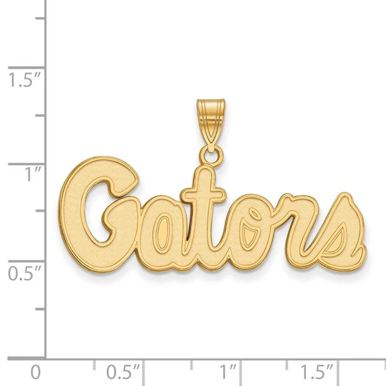 14k Yellow Gold LogoArt University of Florida Gators Script Medium Pendant - Image 2