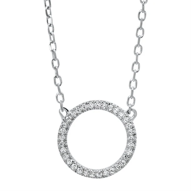 14k Diamond Circle Pendant