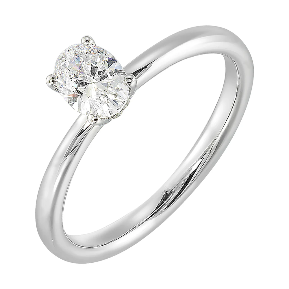 14Kt White Semi Mount 1/20Ctw For Oval Center