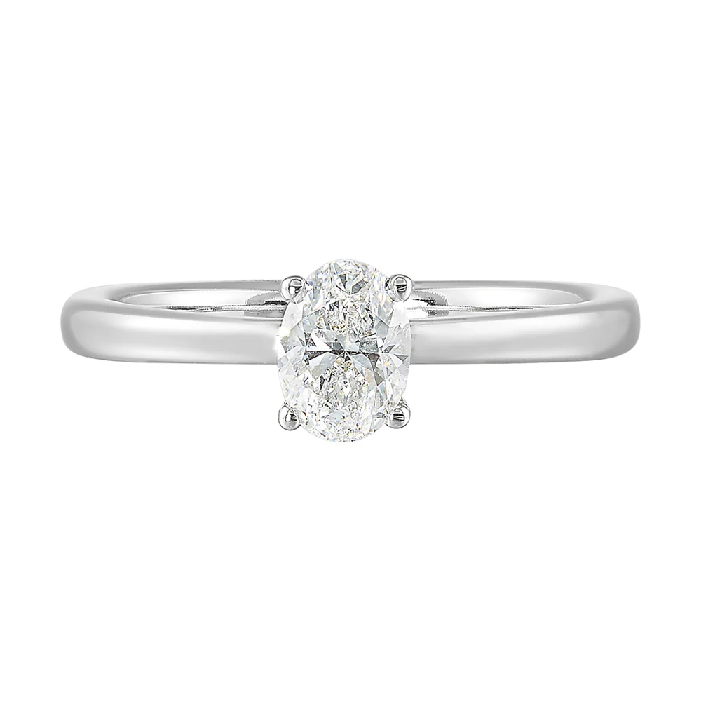 14Kt White Semi Mount 1/20Ctw For Oval Center - Image 2