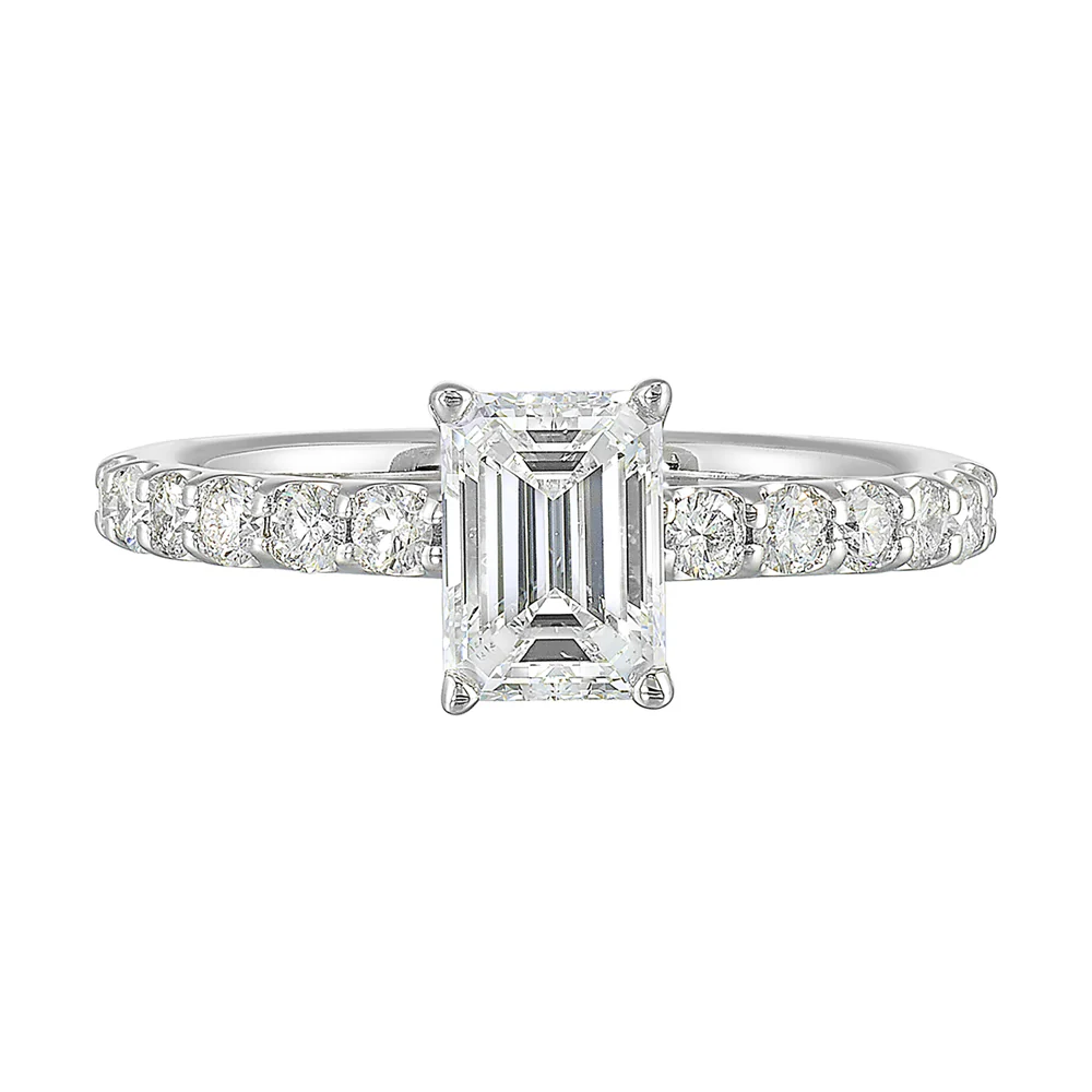 14Kt White Semi Mount 3/8Ctw For 1Ctw Emerald Center - Image 2