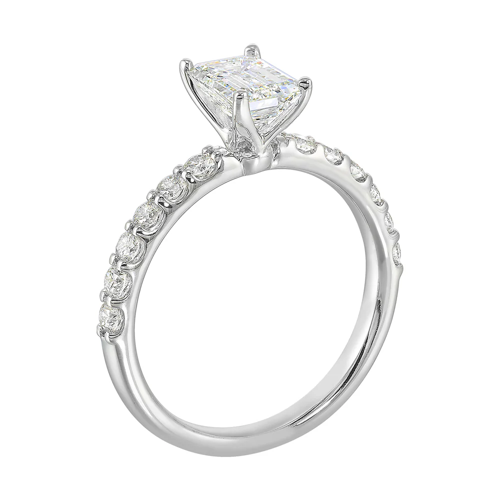 14Kt White Semi Mount 3/8Ctw For 1Ctw Emerald Center - Image 3