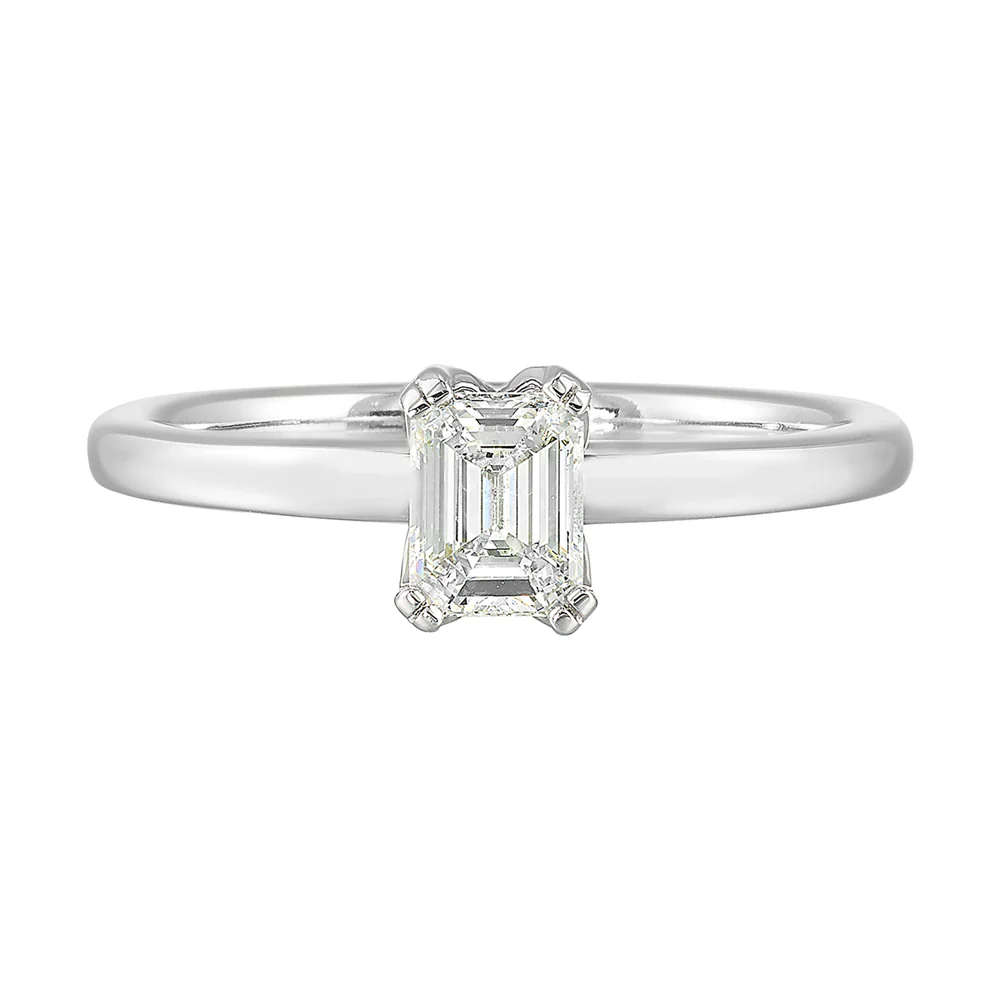 14K White Semi Mount For Emerald Center - Image 2