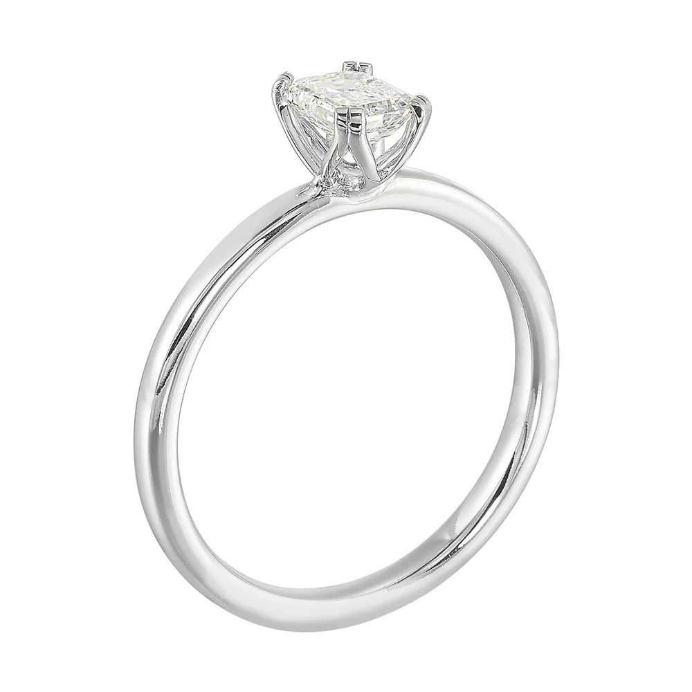 14K White Semi Mount For Emerald Center - Image 3