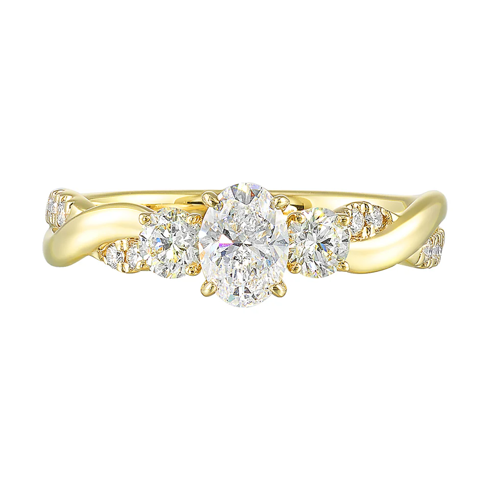 14Kt White Semi Mount For Round Cut Center - Image 2