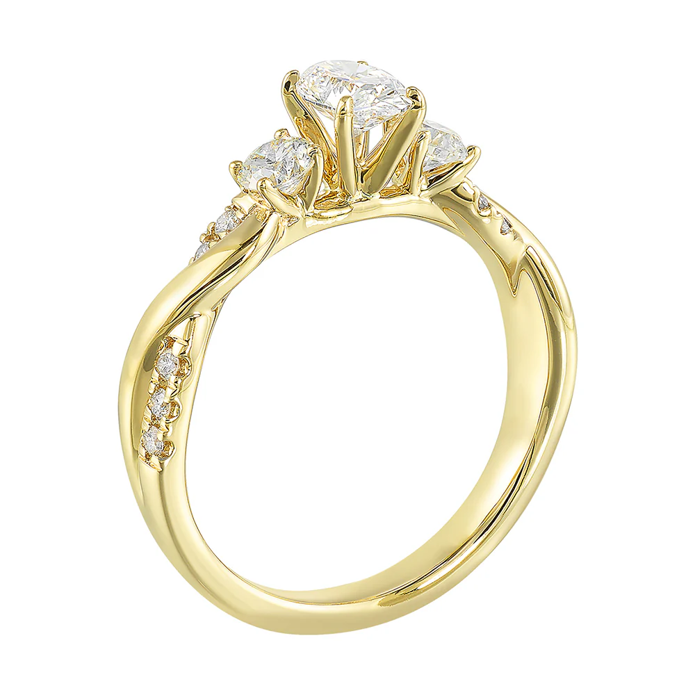 14Kt Yellow Semi Mount 1/2Ctw For Oval Cut Center - Image 3