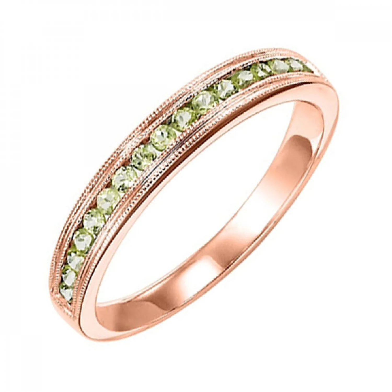 14K Gold Stackable Peridot Band - Image 3