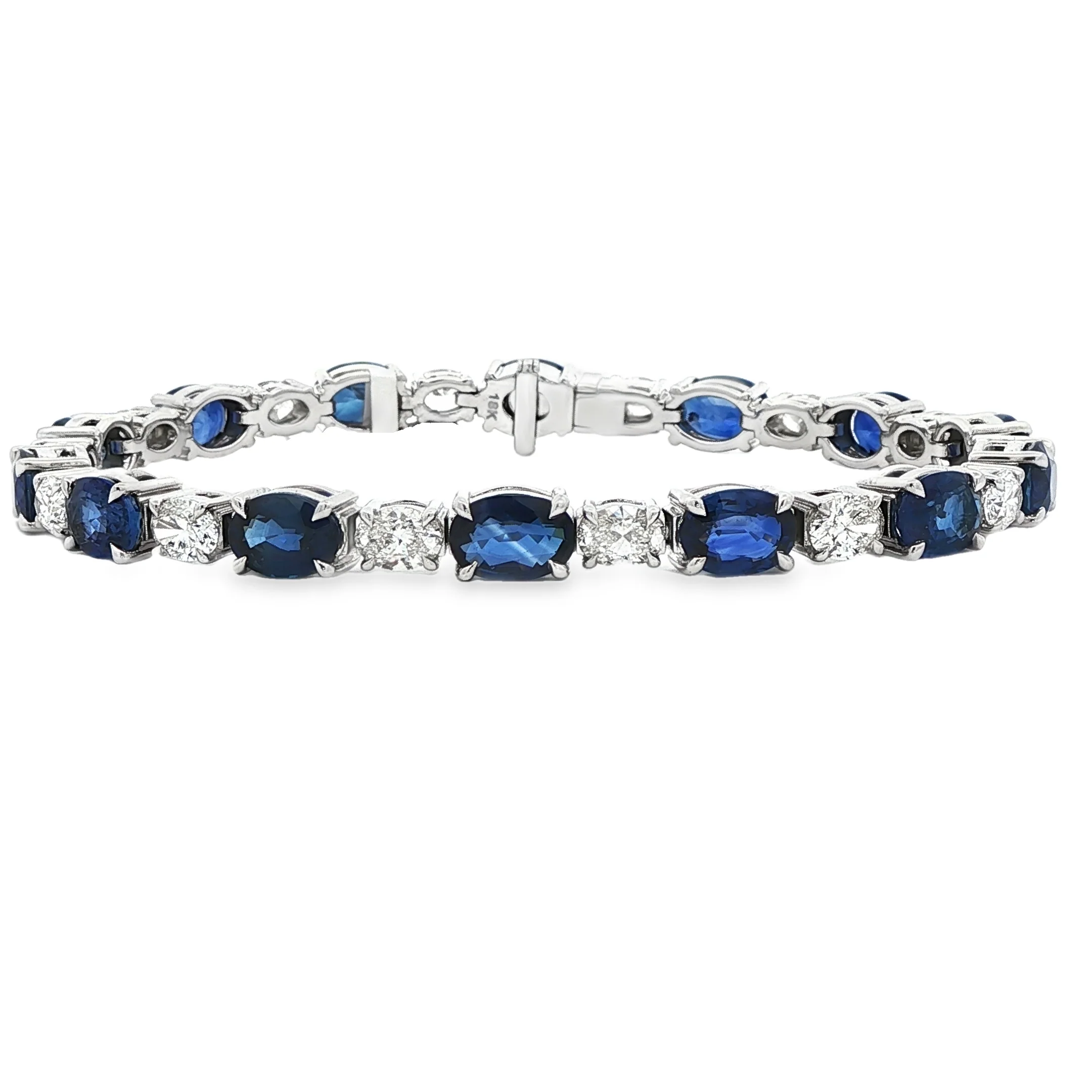 15.30 Oval Sapphire & 4.2CTW Diamond Bracelet