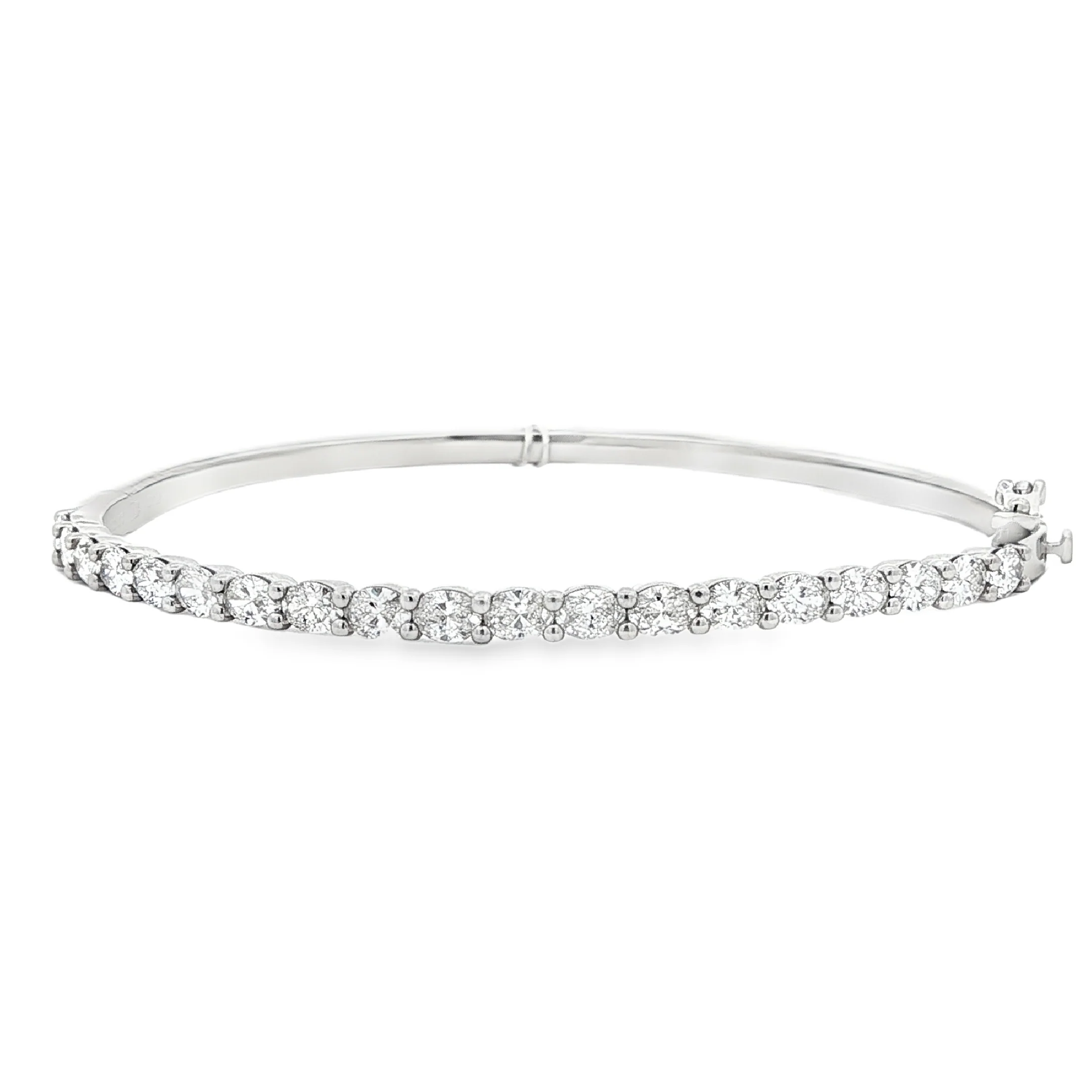 2.83CTW East/West Oval Diamond Bangle in Platinum