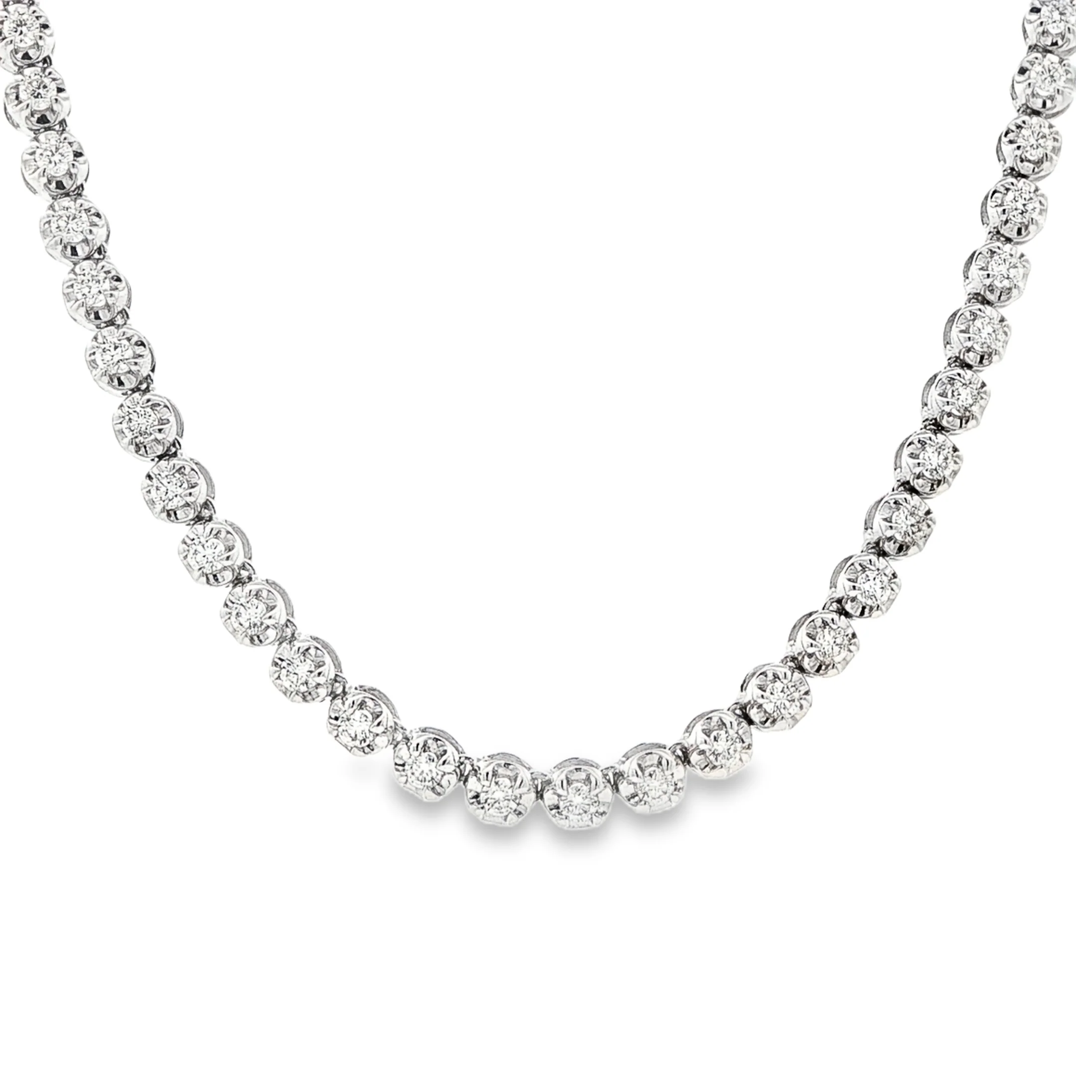 3.00CTW Straight Line 4-Prong Diamond Necklace in 14K Gold - Image 2