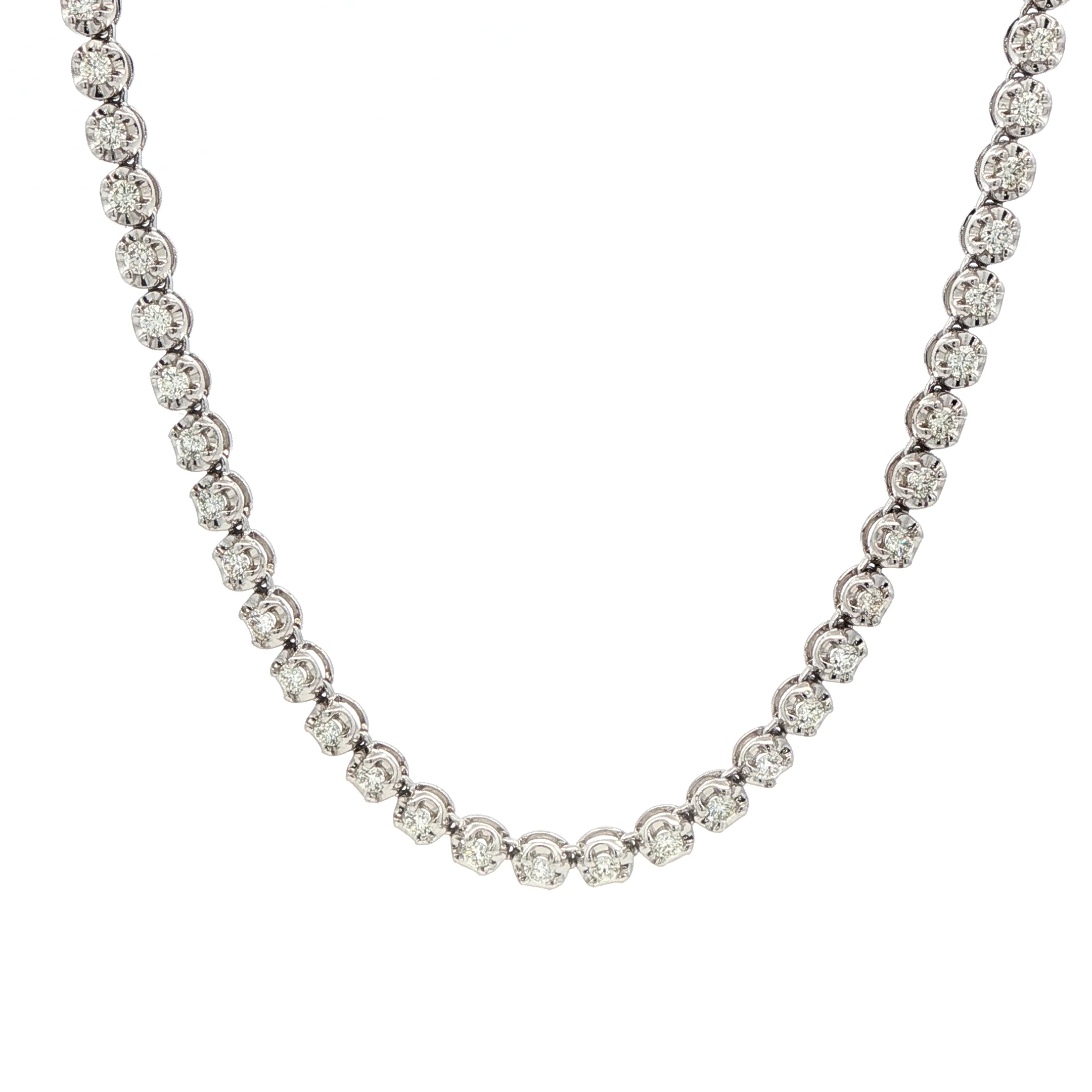 3.00CTW Straight Line 4-Prong Diamond Necklace in 14K Gold - Image 3