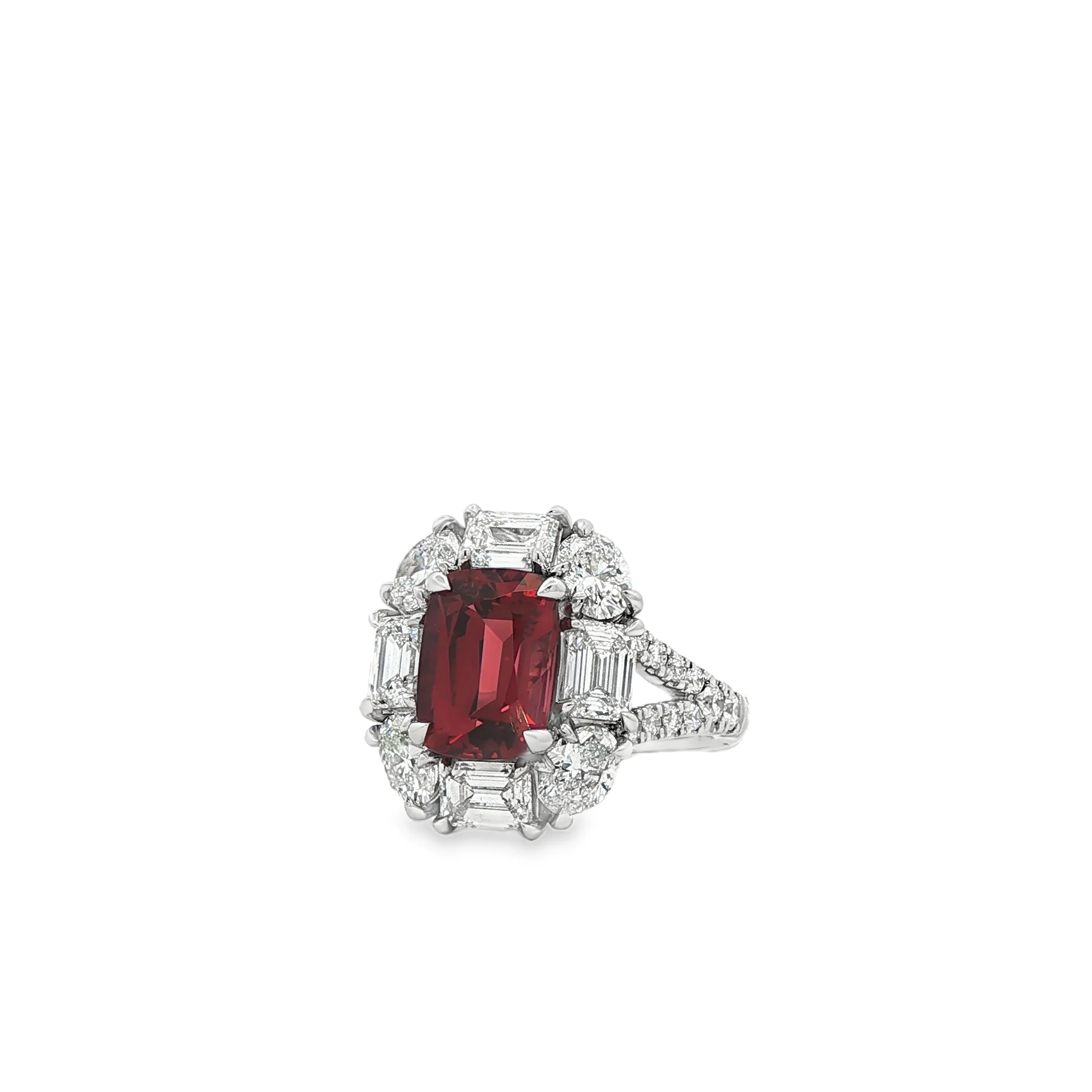 3.19 ct AGL Red Spinel & Diamond Halo Ring - Image 2