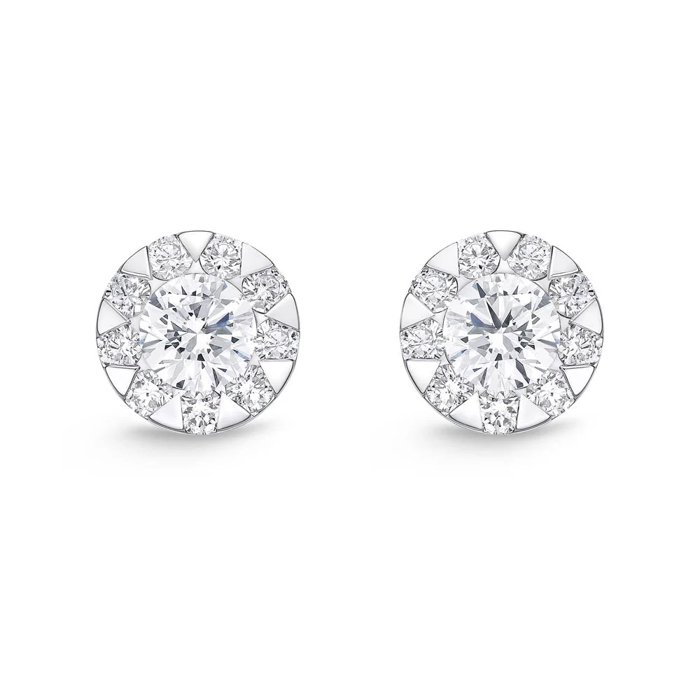 .46 CTW Cluster Diamond Studs Set in 18K Gold