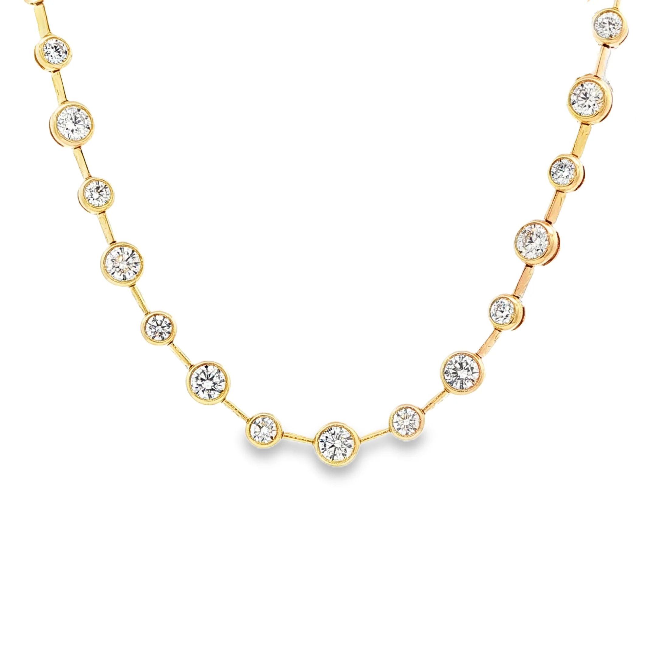 8.21CTW Bezel Set Diamond Stick Necklace
