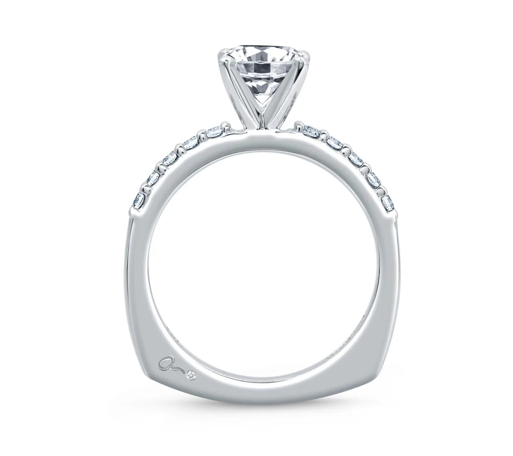 A.JAFFE Classics Round Diamond Engagement Ring Setting (0.20 ctw) - Image 2